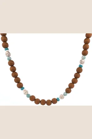 IBIZA MEN MENS JEWELLERY IbizaMen - heren ketting - olijfhout - 12mm - 80cm
