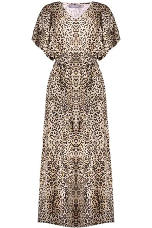 Geisha Jurk Midi Dress Met Print 57092 20 Sand/black Dames Maat - XS
