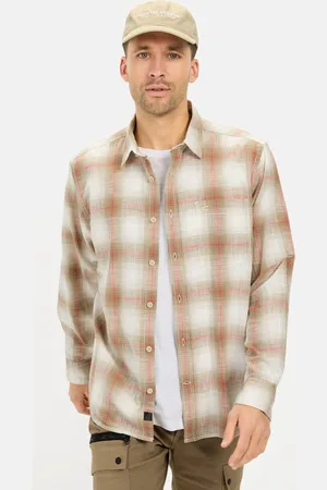 Camel Active Geruit lang mouw shirt gemaakt van katoen - Maat menswear-L
