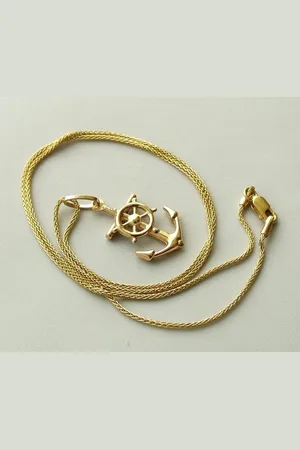 Christian Gouden collier en anker hanger