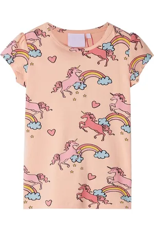 vidaXL Kinderpyjama - Korte mouwen - Maat 104 - Lichtoranje