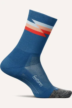Feetures | Elite | Ultra Light | Mini Crew V2 | Hardloopsokken | Unisex | Synthwave Blue | 47-51