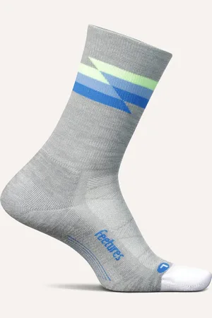 Feetures | Elite | Light Cushion | Mini Crew V2 | Hardloopsokken | Unisex | Synthwave Gray | 34-37