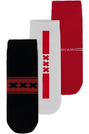 Ajax Sneakersocks 3-pack wit rood zwart