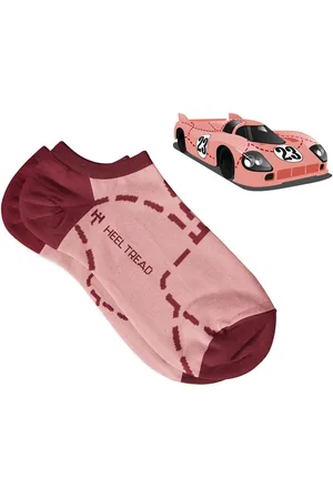 Heel Tread Pink Pig - Porsche 917 - Race auto - Sneaker sokken - - Enkel sokken