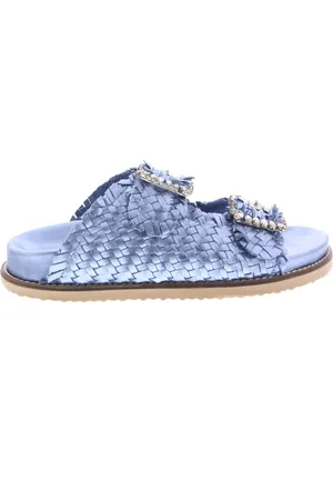 Inuovo Dames Slippers 395010 Metallic Blue - Maat 39