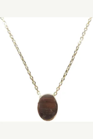 Christian 14 karaat ovale hanger met ketting