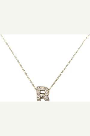Christian Gouden ketting met R zirkonia hanger