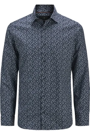 JACK & JONES JACK&JONES - JPRBLABARNES PRINT DOBBY L/S SHIRT SN - Heren - Overhemden
