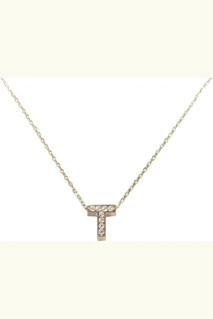 Christian Gouden ketting met T zirkonia hanger