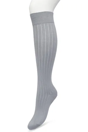 Bonnie Doon Bio Rib Kniekousen Dames Grijs maat 36/42 - Klassiek Rib patroon - Biologisch Katoen - Ultiem comfort - Rib Knee High - OEKO-TEX - Gladde Naden - Duurzaam Huidvriendelijk Bio Katoen - - BP221414.235
