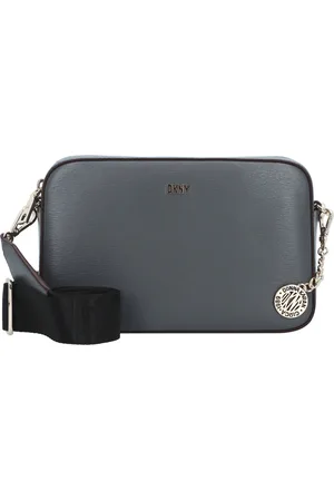 DKNY Leren Schoudertas Bryant Park Camera Bag Antraciet