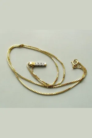 Christian Gouden collier en hanger met diamanten