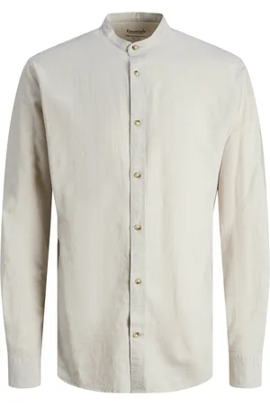 JACK & JONES JACK&JONES - JJESUMMER BAND LINEN BLEND SHIRT LS SN - Heren - Overhemden