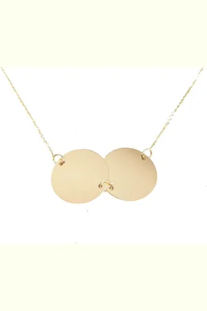 Christian Gouden ketting met dubbele ronde hanger