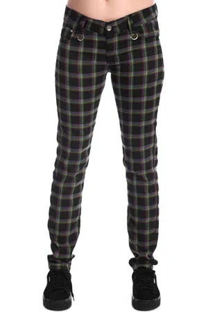 Banned Retro Forever Yours Tartan Broek rechte pijpen - 2XL - /Groen
