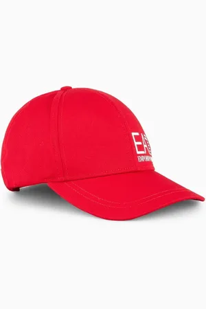 Emporio Armani EA7 Train Core U Cap Logo Baseball Hat Salsa/White