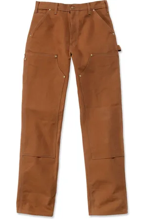 Carhartt Hose Firm Duck Double-Front Work Dungaree Brown-W33-L32