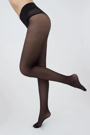 Giulia Body 40den half-sheer Panty met kanten broekje en ondersteuning van de benen