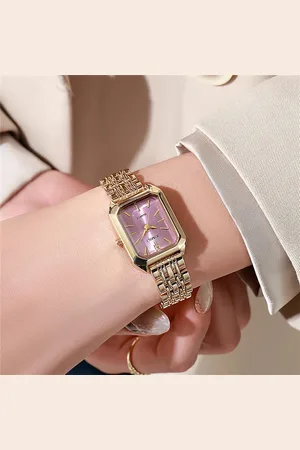 Skmei Roestvrij Stalen Band Horloge voor Vrouwen - Luxe Quartz Horloge met Eenvoudig Vierkant Ontwerp - Roze