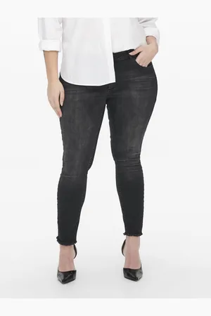 ONLY Jeans Carwilly Reg Ank Skinny Jeans Black Noos 15174949 Black Dames Maat - W46 X L32