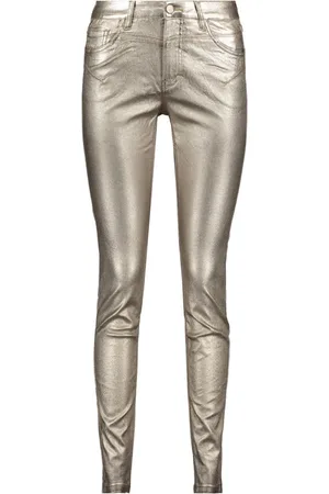 Geisha Broek Slim Fit Coated Jeans 41813 10 000025 Gold Dames Maat - XS