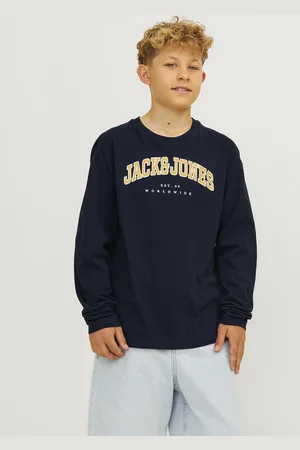 JACK & JONES JACK&JONES - JJECALEB VARSITY TEE LS O-NECK MNI - Jongens - Lange mouwen shirts