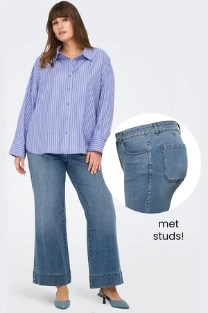 ONLY CARJUICY HW WIDE STUDDED DNM JNS GUA - Dames - Jeans