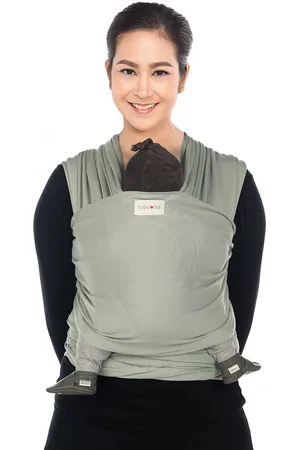 Babylonia Draagdoek - Tricot-Slen Bamboo - water mint - One size - Effen, Blauw, Groen