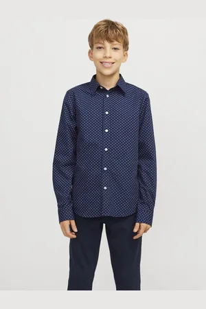 JACK & JONES JACK&JONES - JJAXEL PRINT SHIRT LS JNR - Jongens - Overhemden