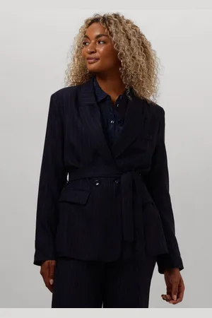 POM Amsterdam Blazer - Striped Midnight Blue Blazers Dames - - Maat 36