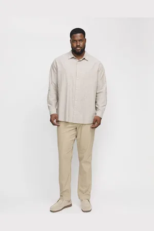 JACK & JONES JACK&JONES PLUS JJEBREEZE LINEN BLEND SHIRT LS SN PLS Heren Overhemd