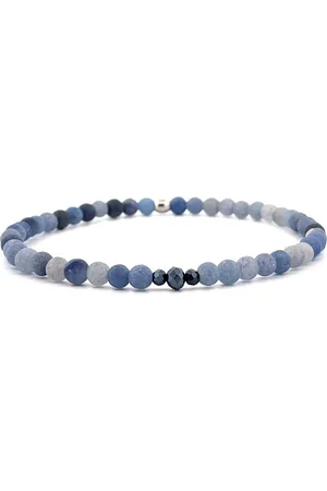 IBIZA MEN MENS JEWELLERY IbizaMen - heren armband - blauwe agaat - 4mm - 21cm