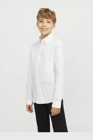 JACK & JONES JUNIOR JJEAXEL STRETCH SHIRT LS NOOS JNR Jongens Overhemd - Maat 152
