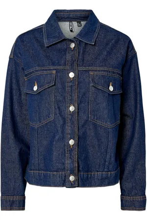 Pieces® Jas Pcelma Denim Jacket Noos Bc 17154493 Dark Bleu Dames Maat - L
