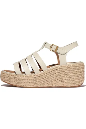 FitFlop Platfforms Espadr. Leather Fisherman Wedge Sandals - Maat 39