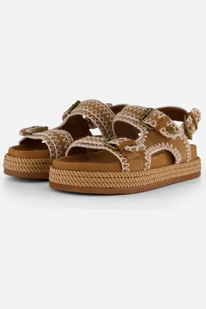 Warmbat Bokhara Sandalen cognac Suede - Dames - Maat 40