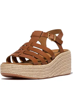 FitFlop Platfforms Espadr. Leather Fisherman Wedge Sandals - Maat 40