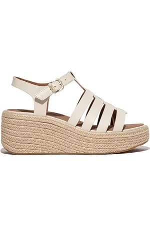 FitFlop Platfforms Espadr. Leather Fisherman Wedge Sandals - Maat 38