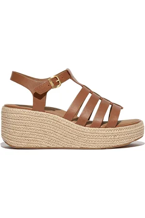 FitFlop Platfforms Espadr. Leather Fisherman Wedge Sandals - Maat 37
