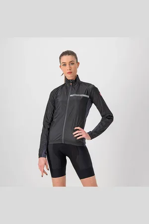 Castelli Windstopper jacket Dames Zwart Grijs - SQUADRA STRETCH W JACKET LIGHT BLACK DARK GRAY - L
