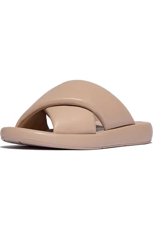 FitFlop Iqushion D-Luxe Padded Leather Cross Slides - Maat 37