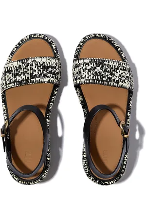 FitFlop Platfforms Woven Wedge Ankle-Strap Sandals - Maat 37
