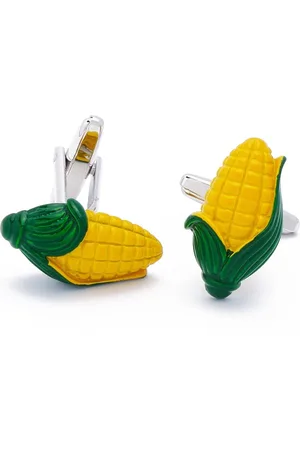 EdelManchet Manchetknopen - Mais Maiskolf Corn en Geel