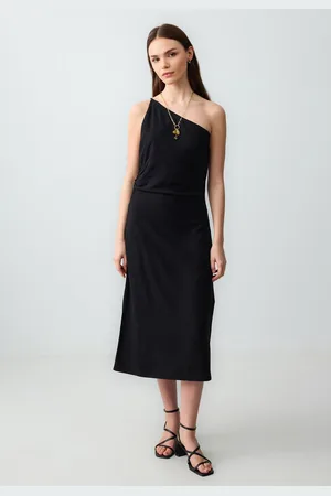 Jimmy Key Slim Fit Geweven Zwarte Jurk