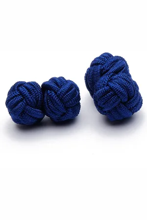 EdelManchet Manchetknopen - Zijden Knoop Donkerblauw