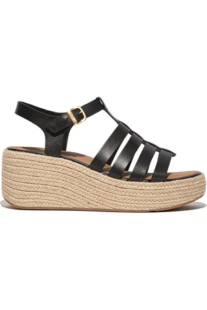 FitFlop Platfforms Espadr. Leather Fisherman Wedge Sandals - Maat 41