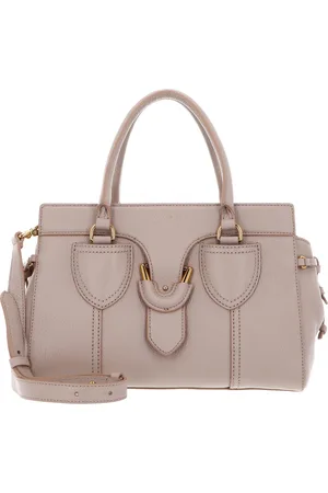 Coccinelle Leren Schoudertas Handtas York Handbag Grained Leather Beige