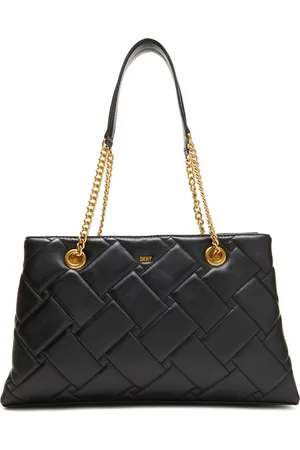 DKNY Leren Schoudertas Willow Leather Tote Bag Zwart