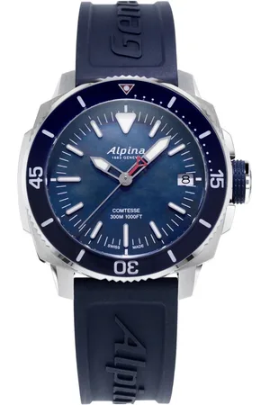 Alpina Seastrong Diver Comtesse AL-240MPN2VC6 Horloge - Rubber - Blauw - Ø 36 mm